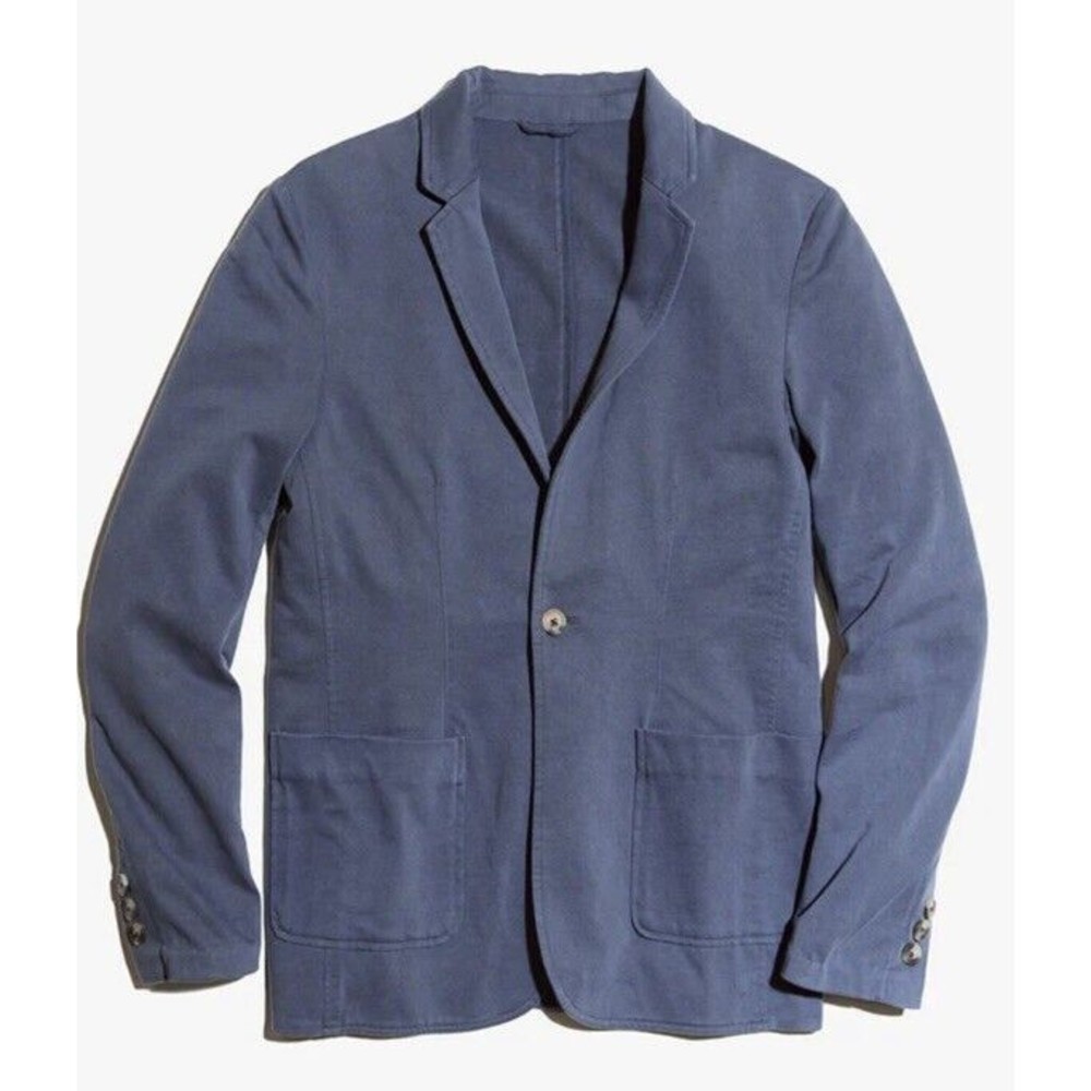 Marine Layer Men's  Duke Blazer Blue Size 38 Regular Jersey Knit Unstructured